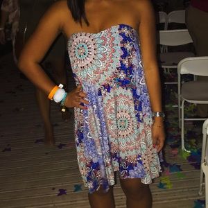 Paisley Strapless Dress